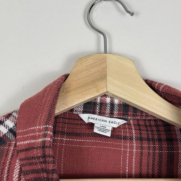 Lot-3 American Eagle Flannel Shirt Women’s Large Check Plaid Boyfriend Fit Soft - Picture 3 of 15